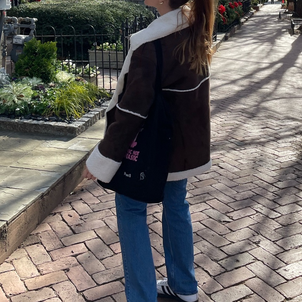 Women's Brown Shearling Jacket w/ belt